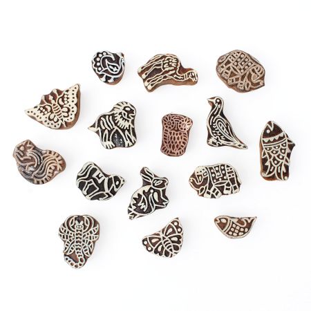 Set Of 15 Piece New Wooden Printing Block